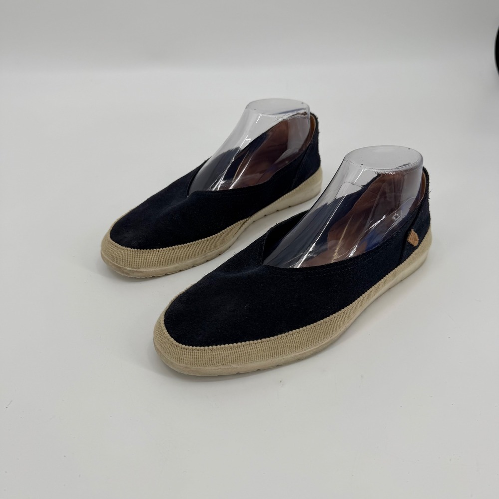 Verbenas Noelia Navy Blue Suede V-Cut Slip On Flats Spain EU 41 Mens 8 Womens 10